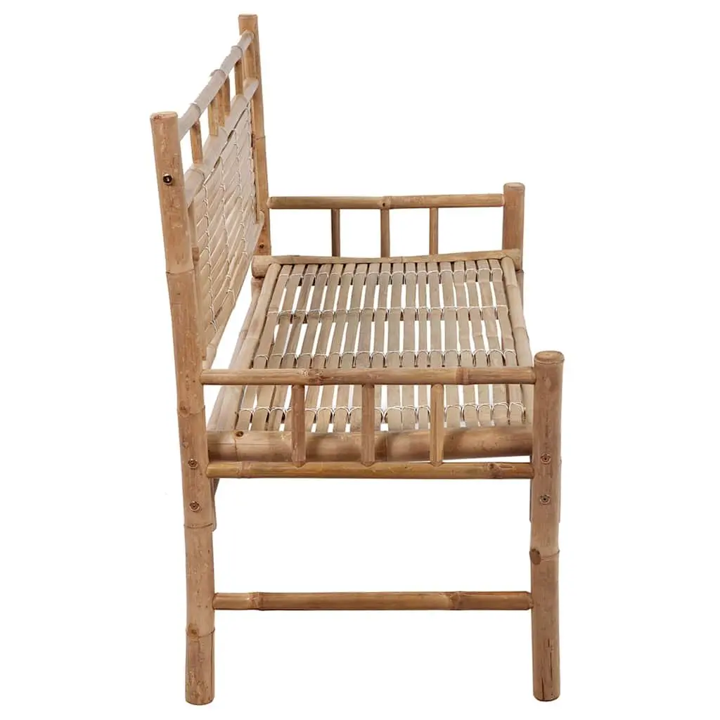 Bamboo Garden Bench with Cushion