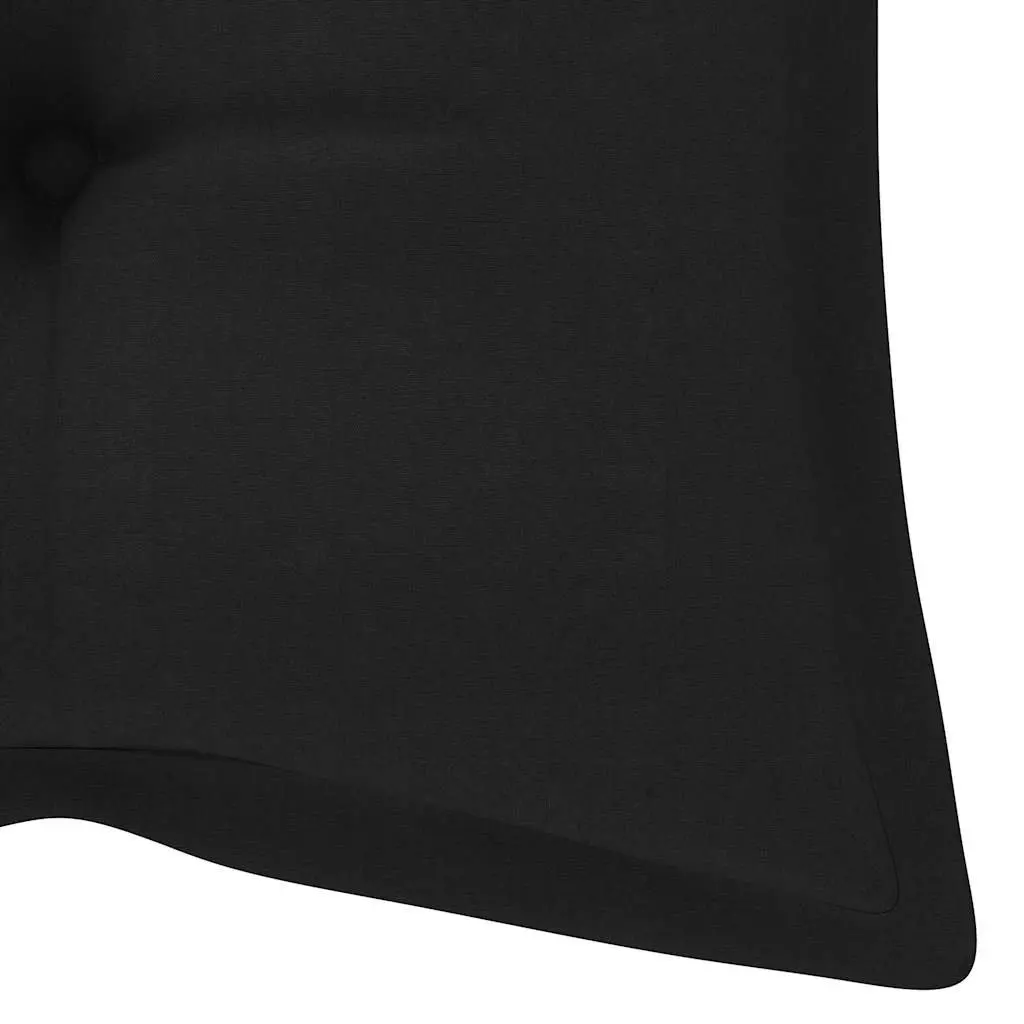 Bamboo Garden Bench Outdoor Seating 120cm with Backrest and Black Cushion