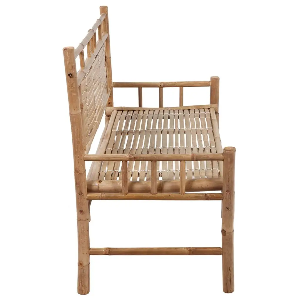 120cm Outdoor Bamboo Bench with Cushion