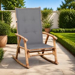 Bamboo Rocking Chair with Cushion - Comfort Meets Durability