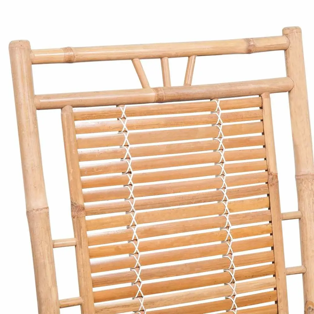 Bamboo Rocking Chair with Cushion Outdoor Garden Patio Furniture Relaxation