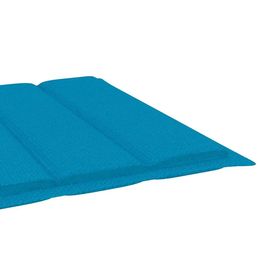 Bamboo Sun Lounger Adjustable Reclining Garden Outdoor Seating 2-Person Blue