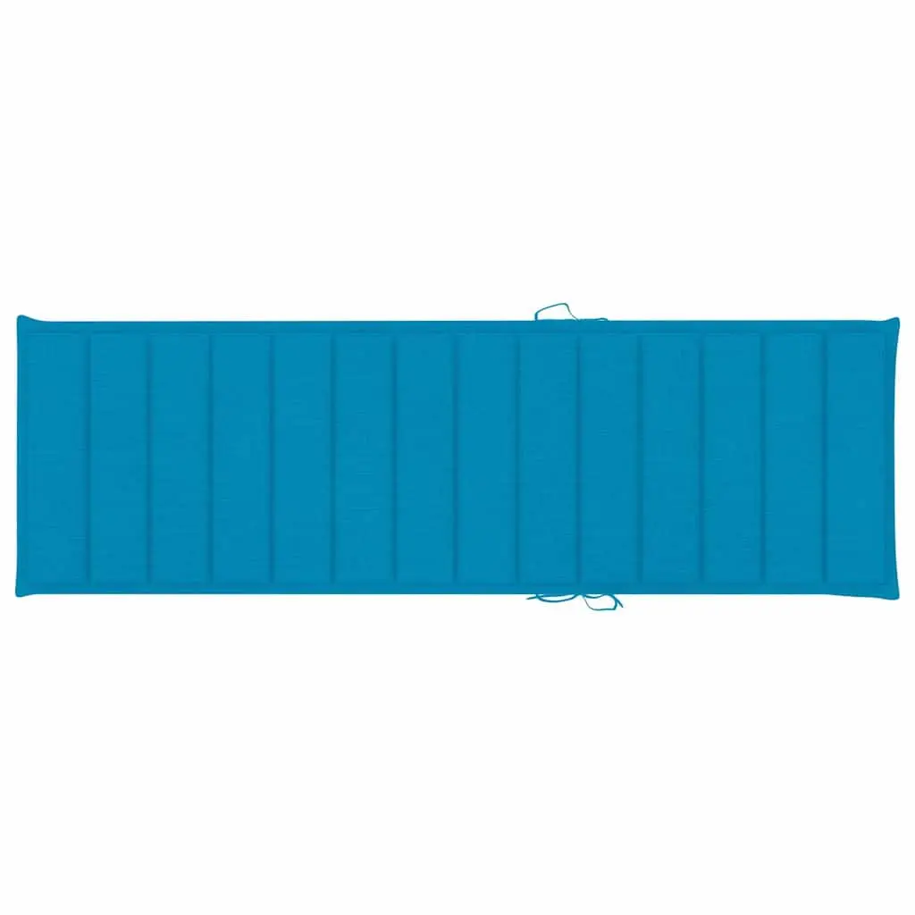 Bamboo Sun Lounger Adjustable Reclining Garden Outdoor Seating 2-Person Blue
