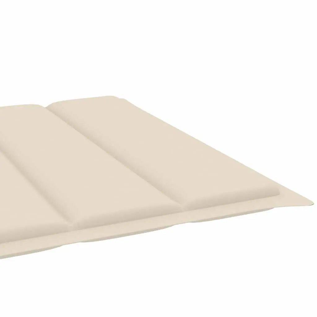 Sun Lounger Adjustable Backrest Cushion Solid Acacia Wood Outdoor Garden Patio Cream