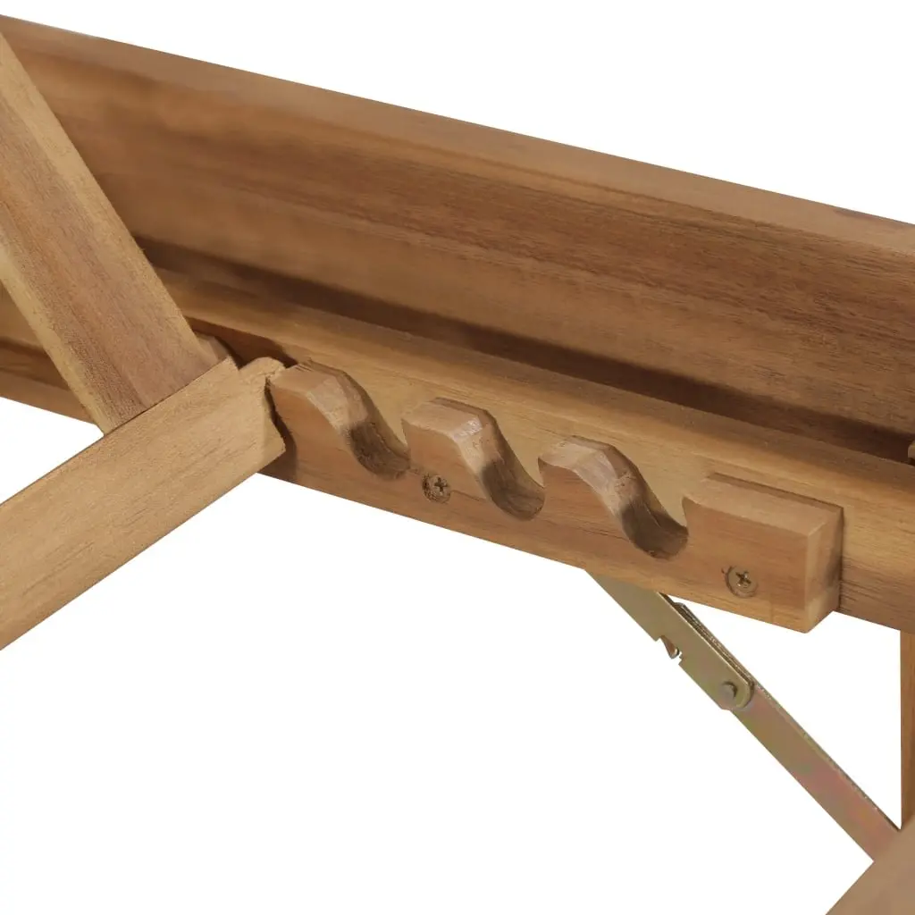 Folding Sun Lounger with Cushion Acacia Wood Outdoor Garden Lounging Bed