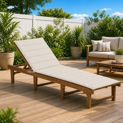 Comfortable Wooden Sun Lounger for Outdoor Enjoyment