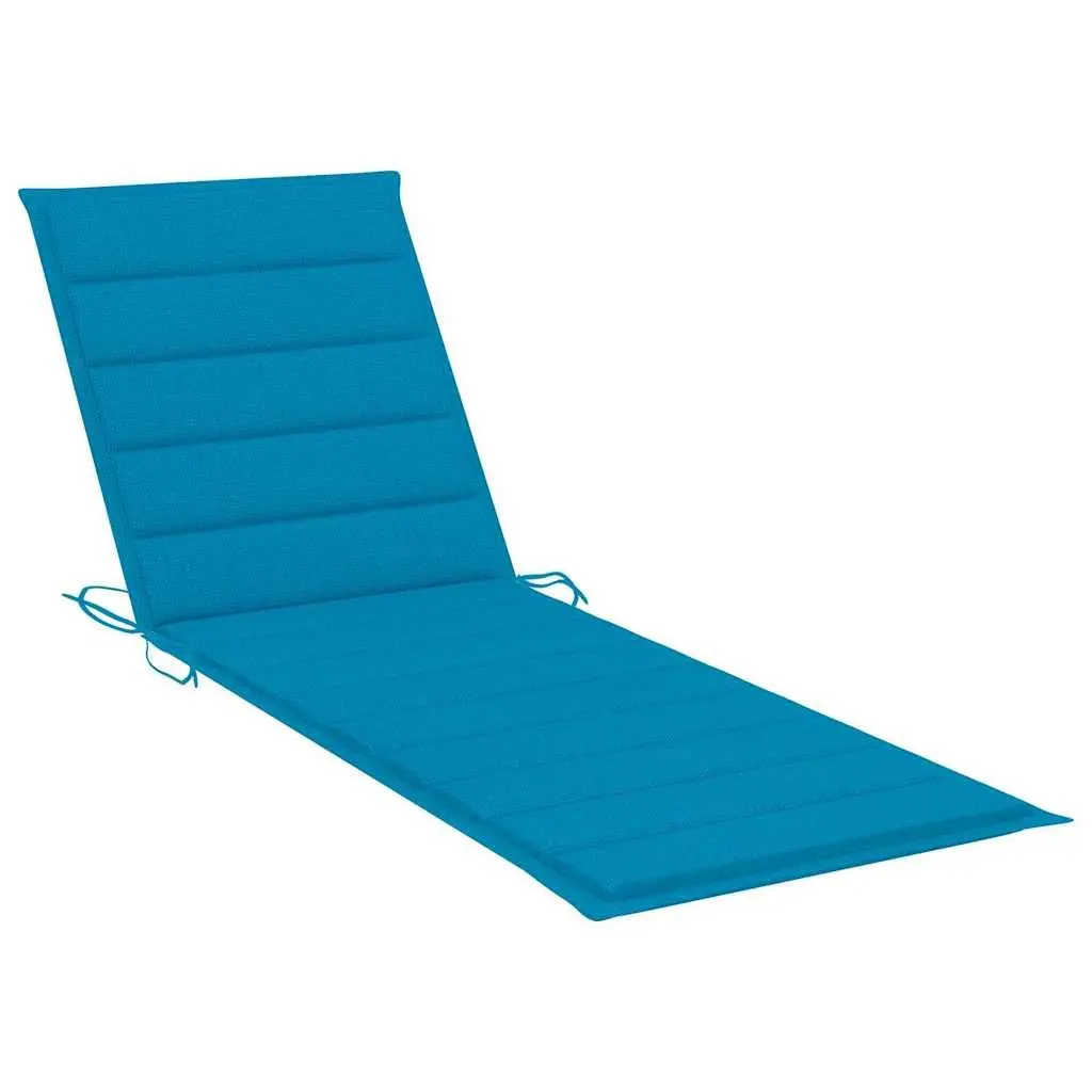 Folding Sun Lounger Wooden Outdoor Garden Lounger Bed Adjustable Backrest Blue
