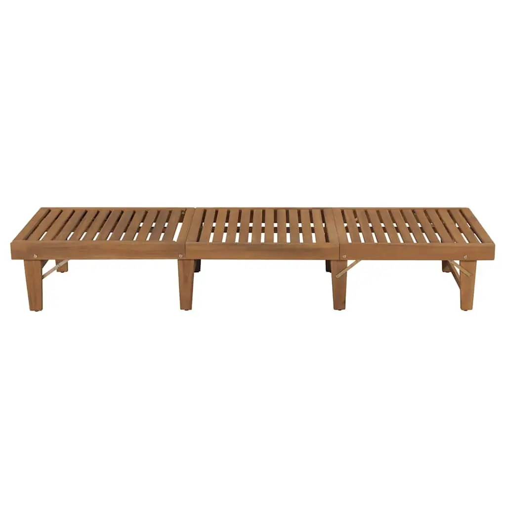 Folding Sun Lounger Wooden Outdoor Garden Lounger Bed Adjustable Backrest Blue