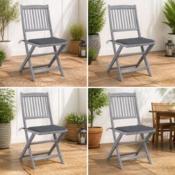 Comfortable 4-Piece Folding Chair Set for Outdoor Use