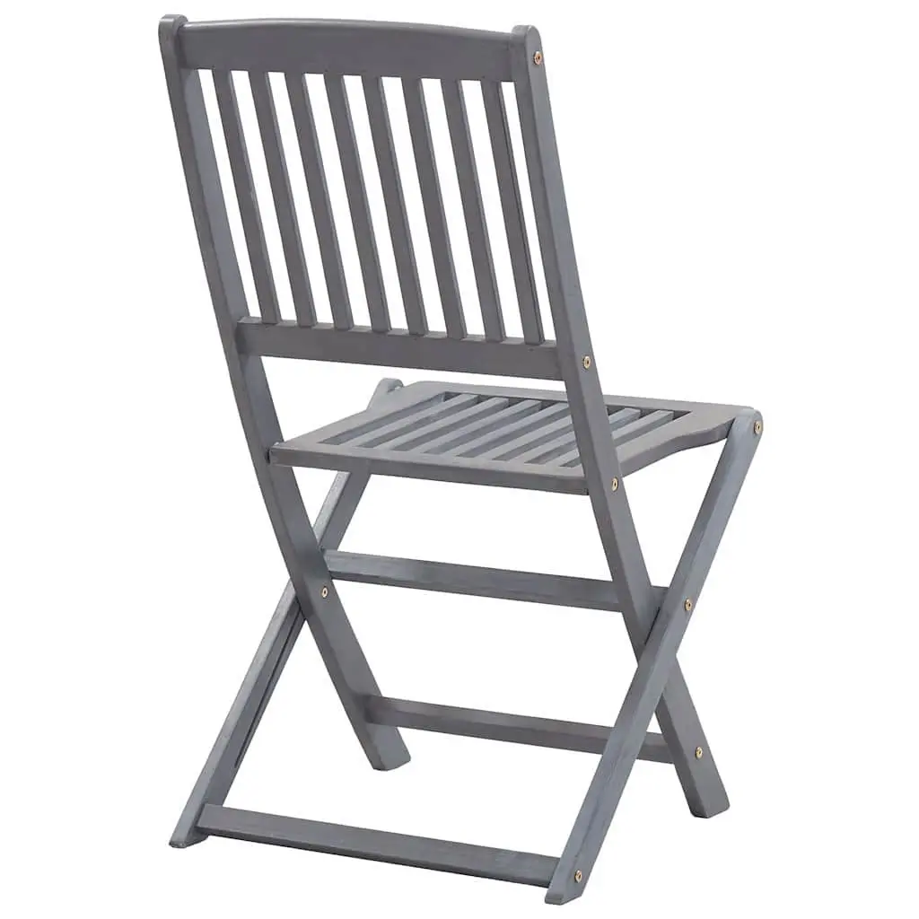 Folding Outdoor Chairs Set 4 Pieces Cushions Solid Wood Garden Dining Anthracite