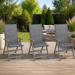 Comfortable Outdoor Reclining Chairs Set of 3 with Cushions