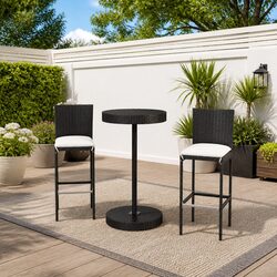 Reliable Garden Bar Set: 3 Pieces with Cushions
