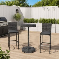 Comfortable and Reliable Grey Garden Bar Set