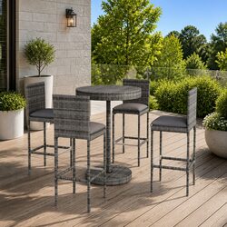 Comfortable and Practical 5 Piece Grey Garden Bar Set