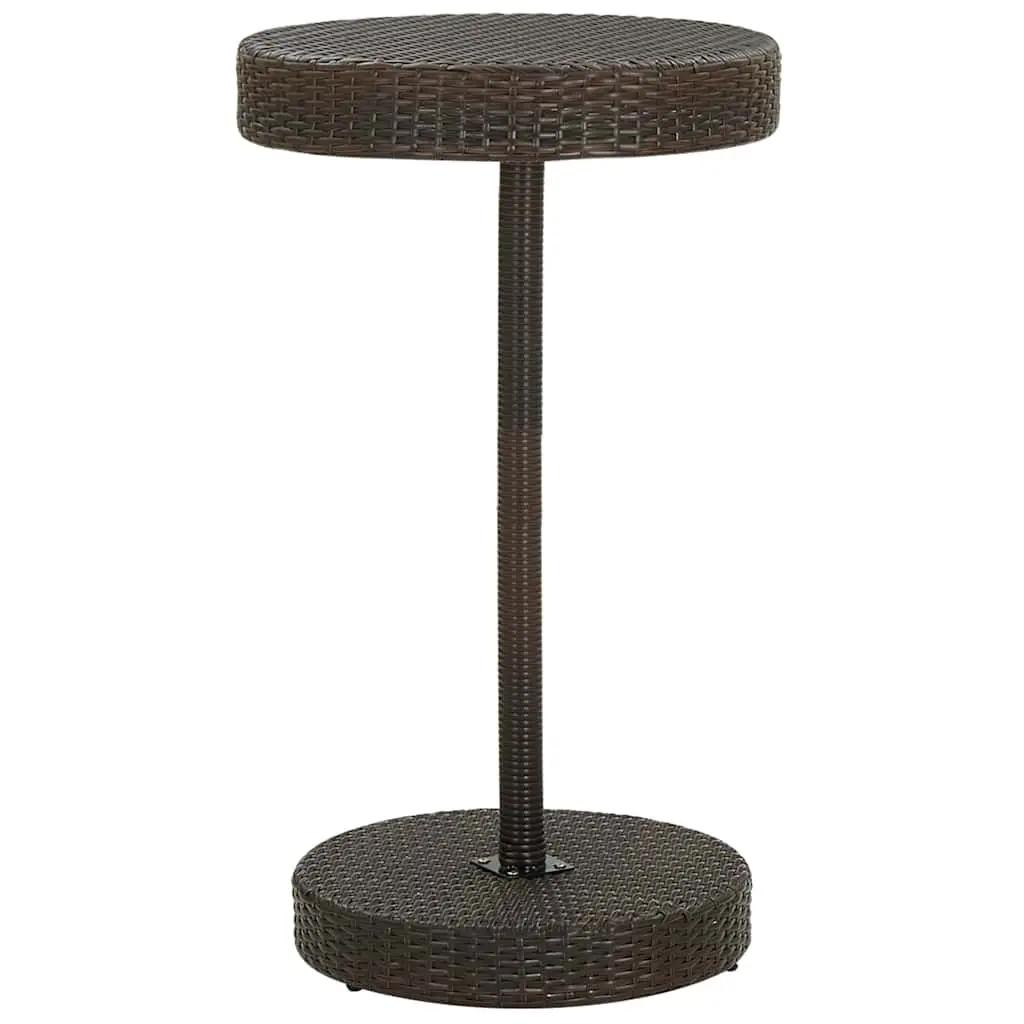 3 Piece Garden Bar Set Outdoor Bar Table and Stools Brown Poly Rattan Patio Furniture