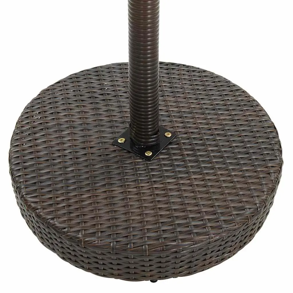 3 Piece Garden Bar Set Outdoor Bar Table and Stools Brown Poly Rattan Patio Furniture