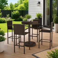 Comfortable and Value-Focused 5-Piece Garden Bar Set