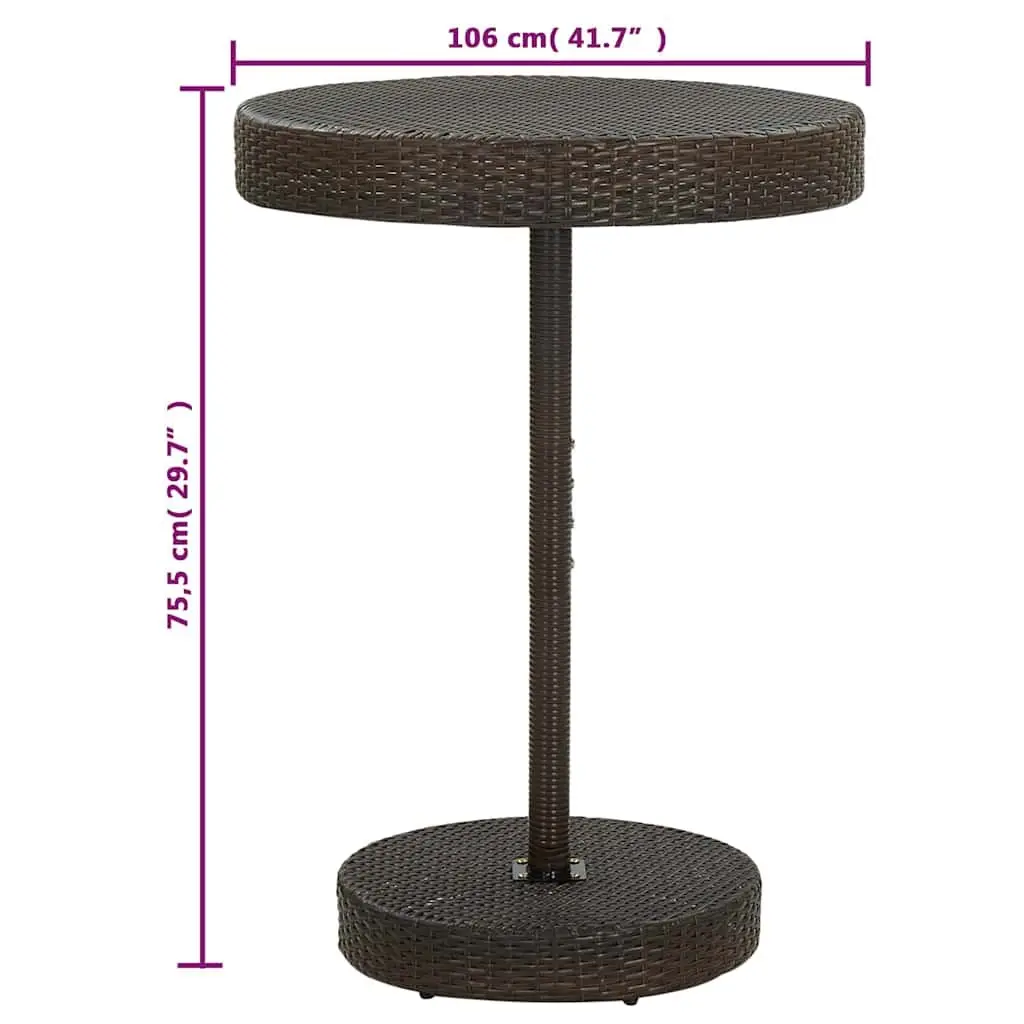 Garden Bar Set 5 Piece Outdoor Bar Table and Stools Brown