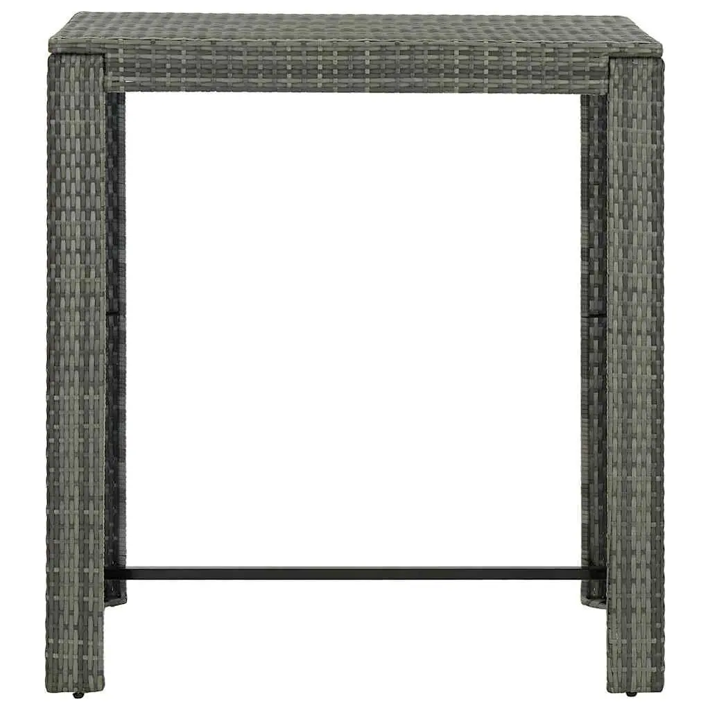 Garden Bar Set 7 Piece Outdoor Bar Table Stools Cushions Grey