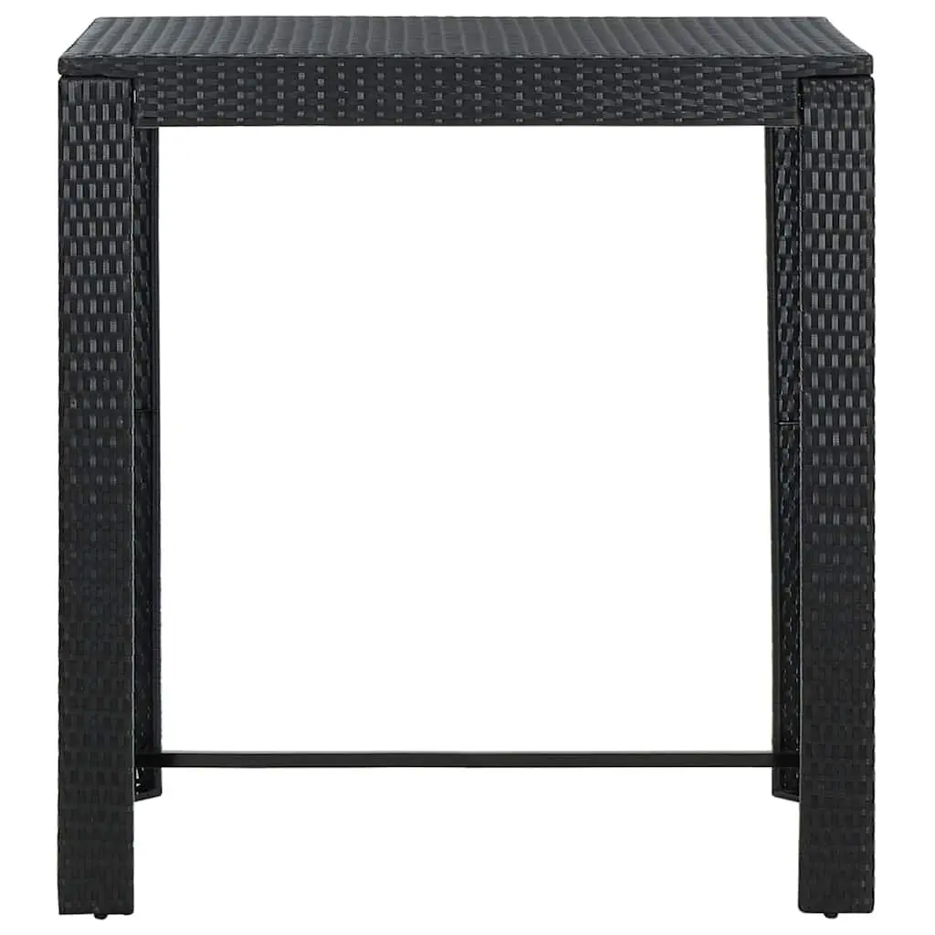 7 Piece Outdoor Bar Set Garden Bar Table Stools Cushioned Black