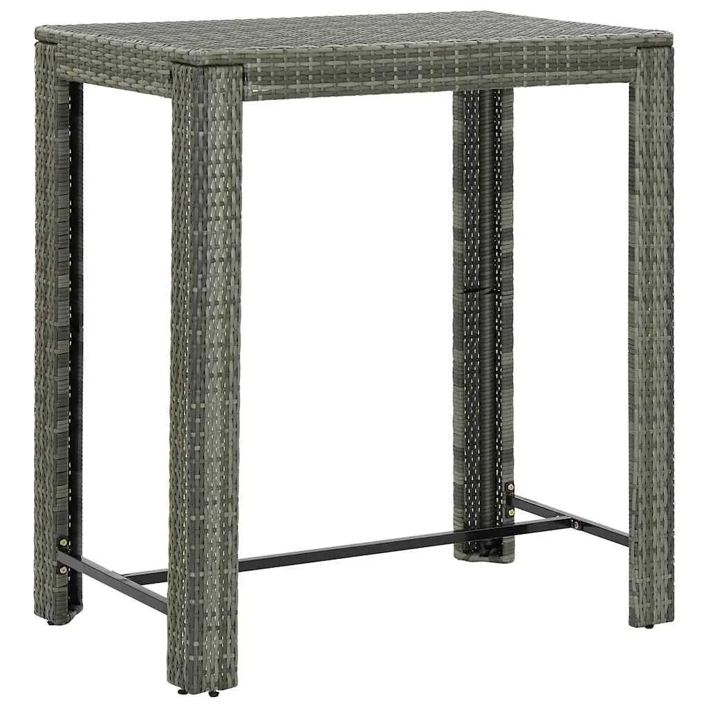 7 Piece Outdoor Bar Set with Cushions for Garden Patio Grey