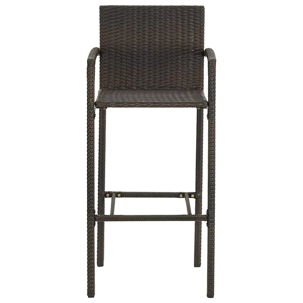 3 Piece Outdoor Bar Set Garden Bar Table and Stools Brown