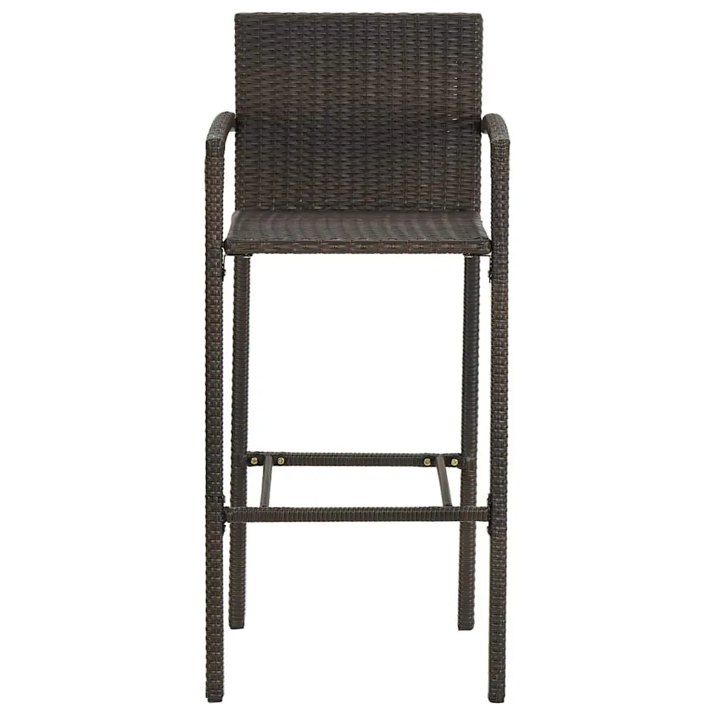Outdoor Bar Set 5 Piece Garden Patio Bar Table Stools Brown