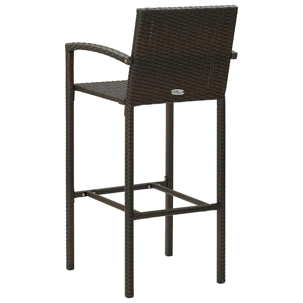 Outdoor Bar Set 5 Piece Garden Patio Bar Table Stools Brown