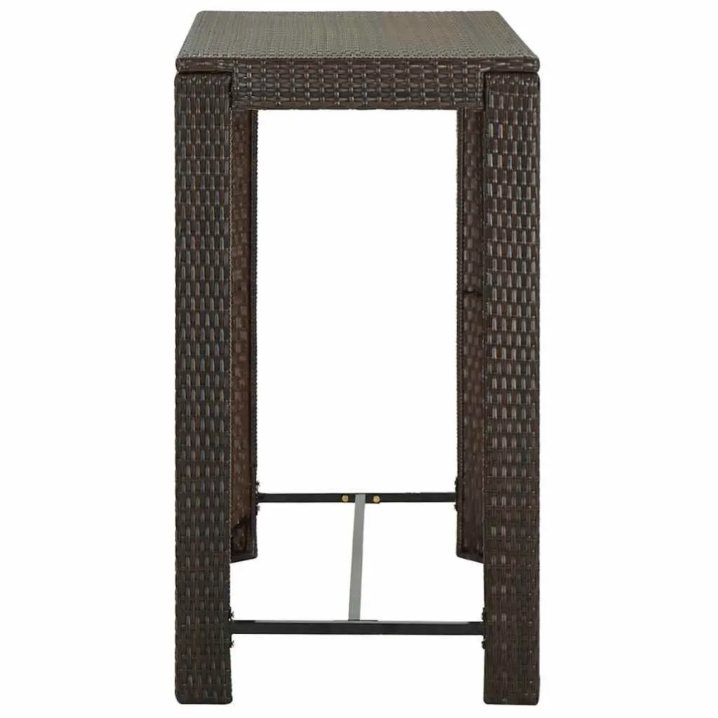 Outdoor Bar Set 5 Piece Garden Patio Bar Table Stools Brown