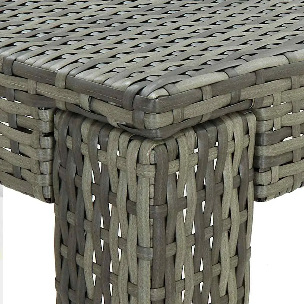5 Piece Outdoor Bar Set Grey Poly Rattan Bar Table with Armrest Stools
