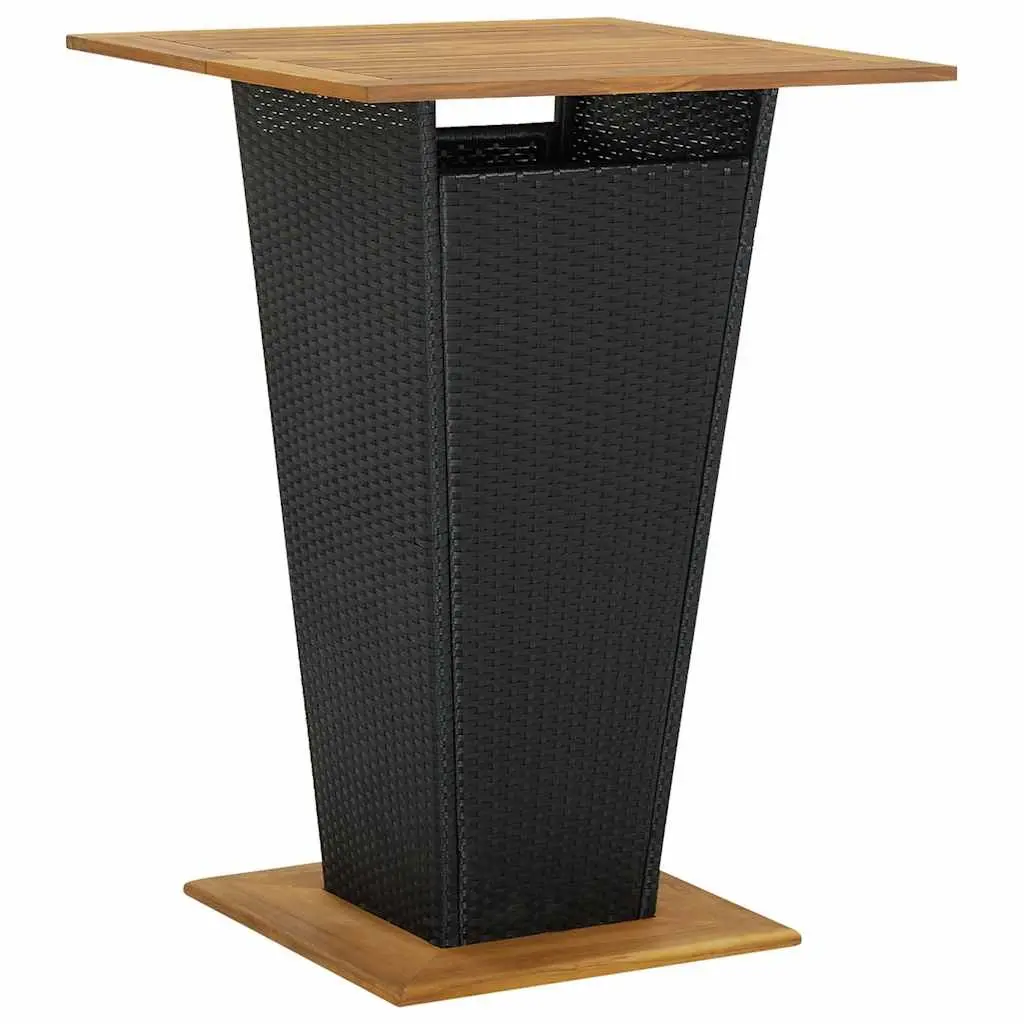 Garden Bar Set Outdoor Furniture 5 Piece Counter Table Stools Black