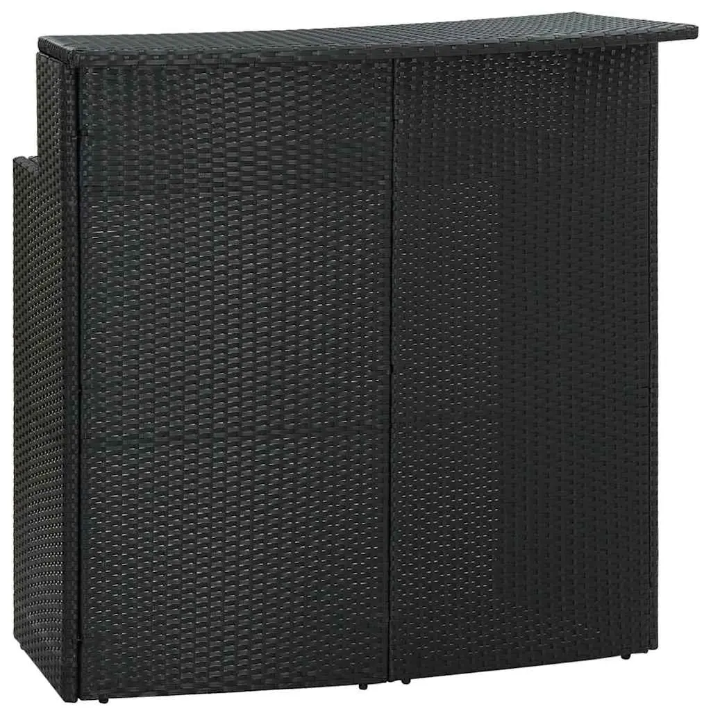 Garden Bar Set Outdoor Furniture 4 Piece Cushions Black PE Rattan