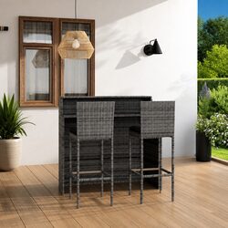 Reliable 3 Piece Garden Bar Set with Cushions