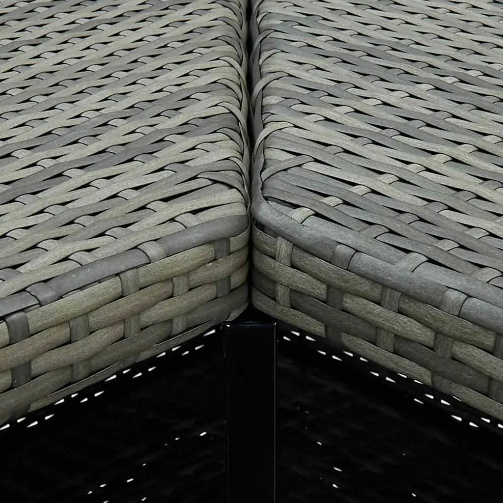 Garden Bar Set 4 Piece Outdoor Dining Grey Poly Rattan Patio Furniture with Seat Cushions