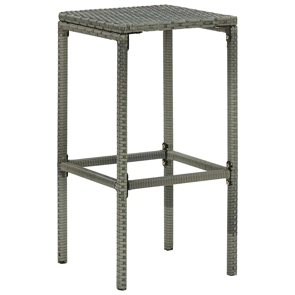 Garden Bar Set 8 Piece Outdoor Furniture Grey Poly Rattan with Cushions