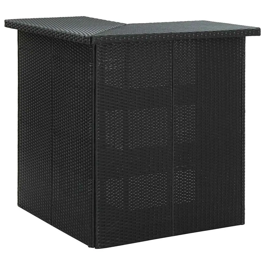 Garden Bar Set 16 Pieces Outdoor Patio Furniture with Cushions Rattan Black