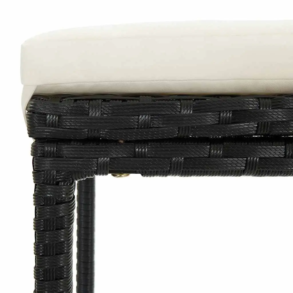 Garden Bar Set 16 Pieces Outdoor Patio Furniture with Cushions Rattan Black
