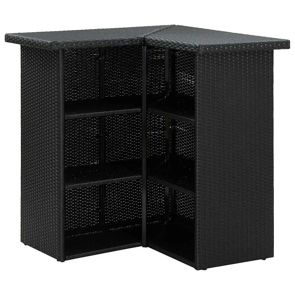 Garden Bar Set 16 Pieces Outdoor Patio Furniture with Cushions Rattan Black