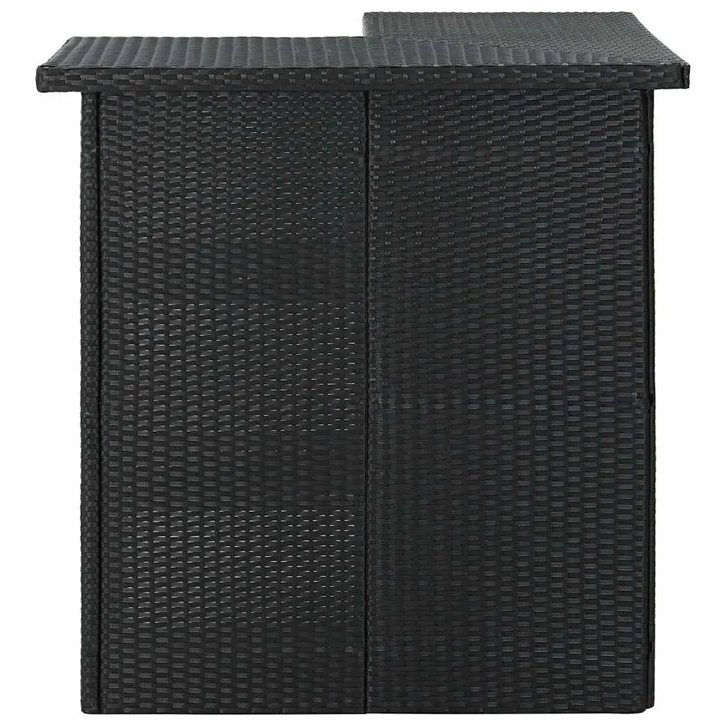 Garden Bar Set 16 Pieces Outdoor Patio Furniture with Cushions Rattan Black