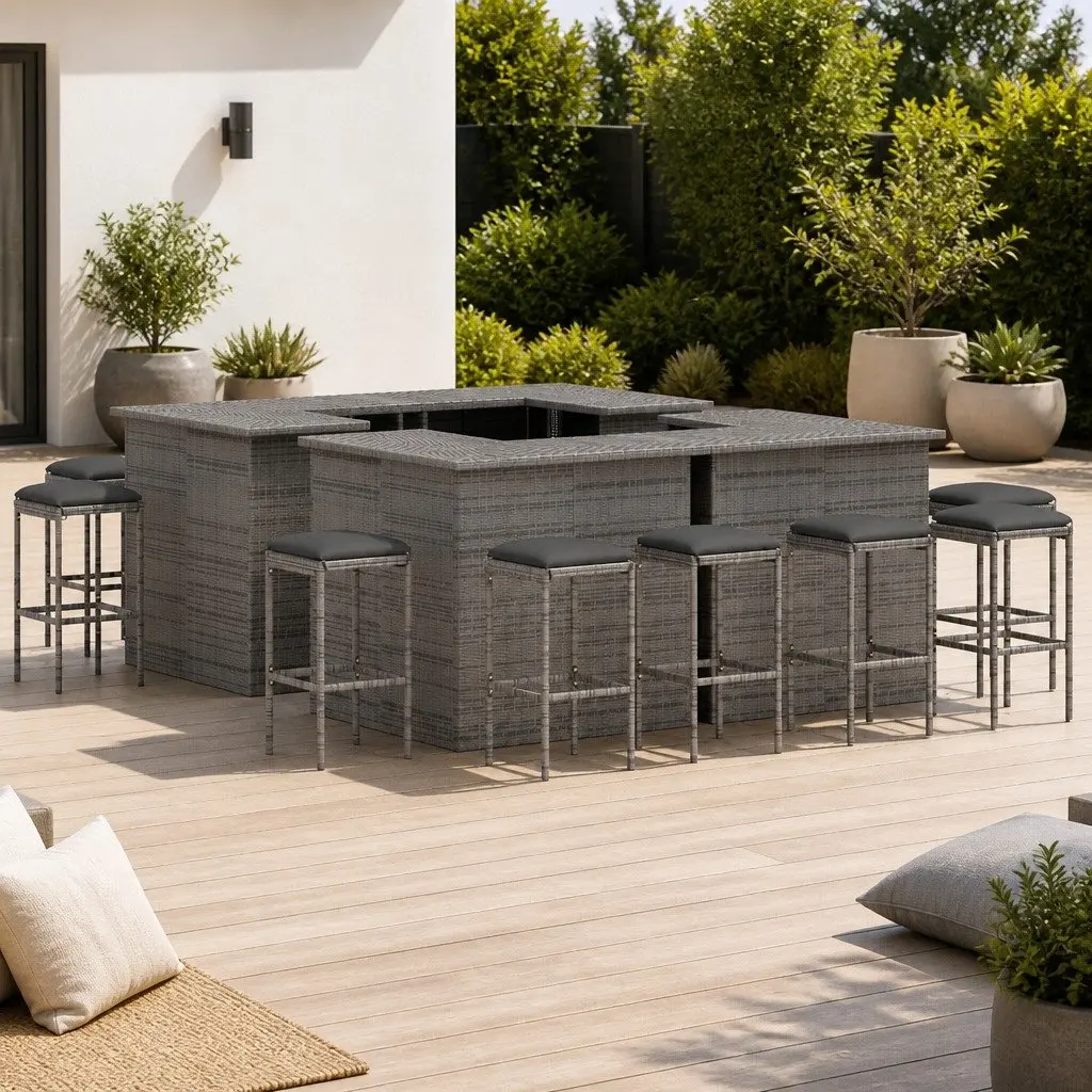 16 Piece Outdoor Bar Set with Cushions
