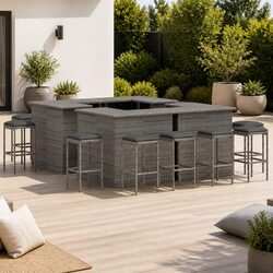Reliable 16 Piece Outdoor Bar Set with Cushions