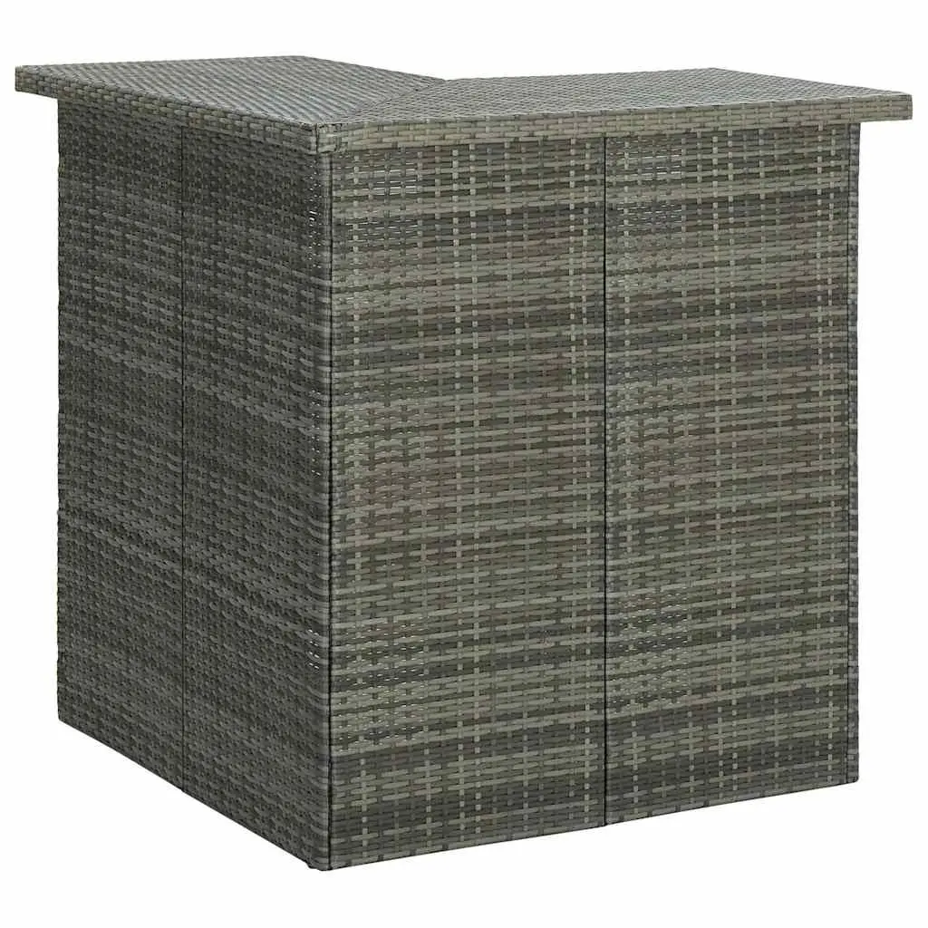 Garden Bar Set Outdoor Furniture 16 Piece Poly Rattan with Cushions Grey