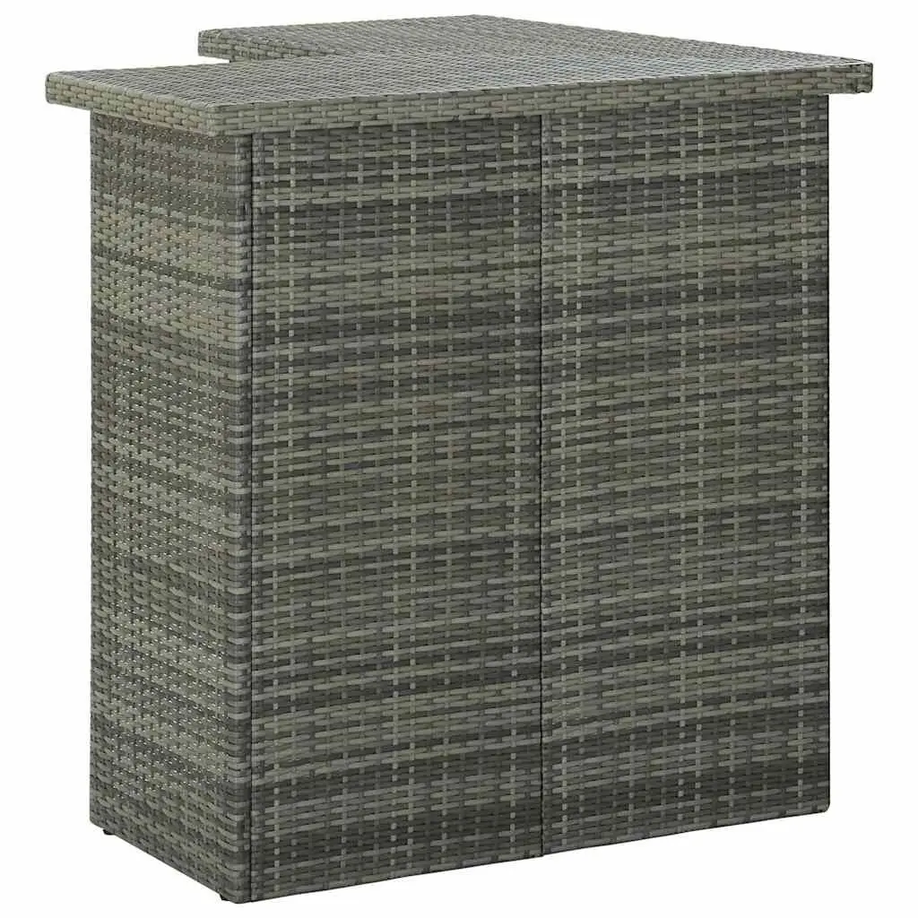Garden Bar Set Outdoor Furniture 16 Piece Poly Rattan with Cushions Grey
