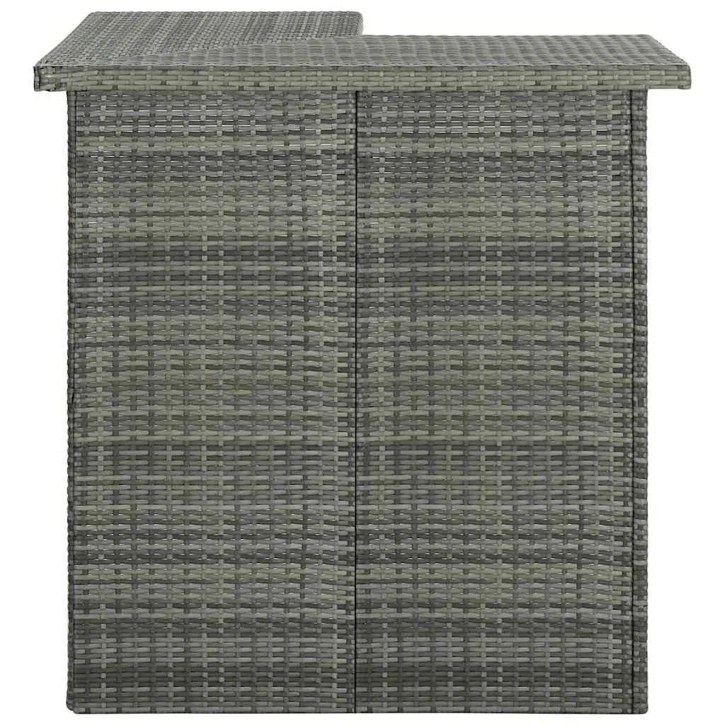 Garden Bar Set Outdoor Furniture 16 Piece Poly Rattan with Cushions Grey