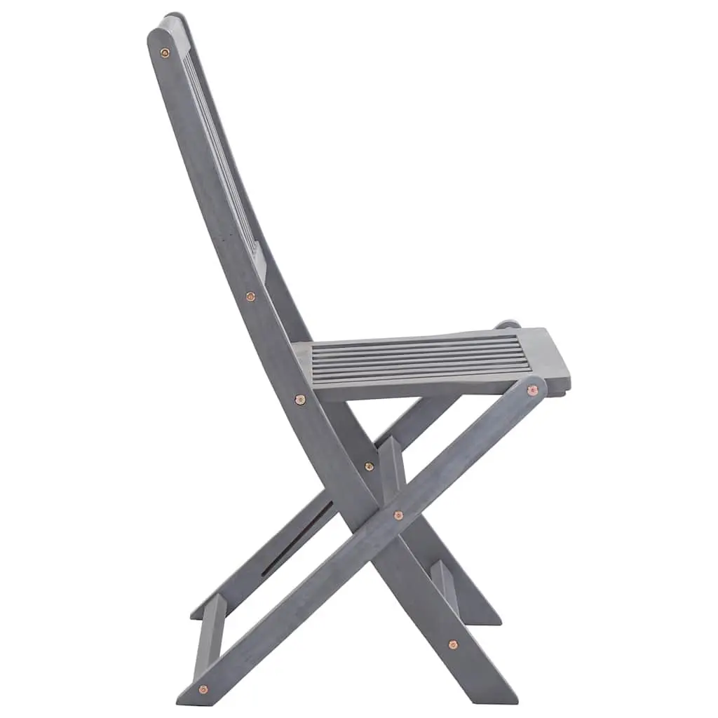 Folding Dining Chairs Set 6 Piece Outdoor Garden Patio Grey Wooden
