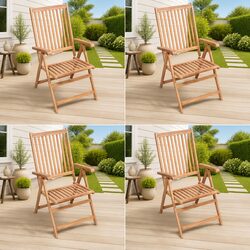 Reliable Outdoor Seating Set - 4 Adjustable Reclining Chairs