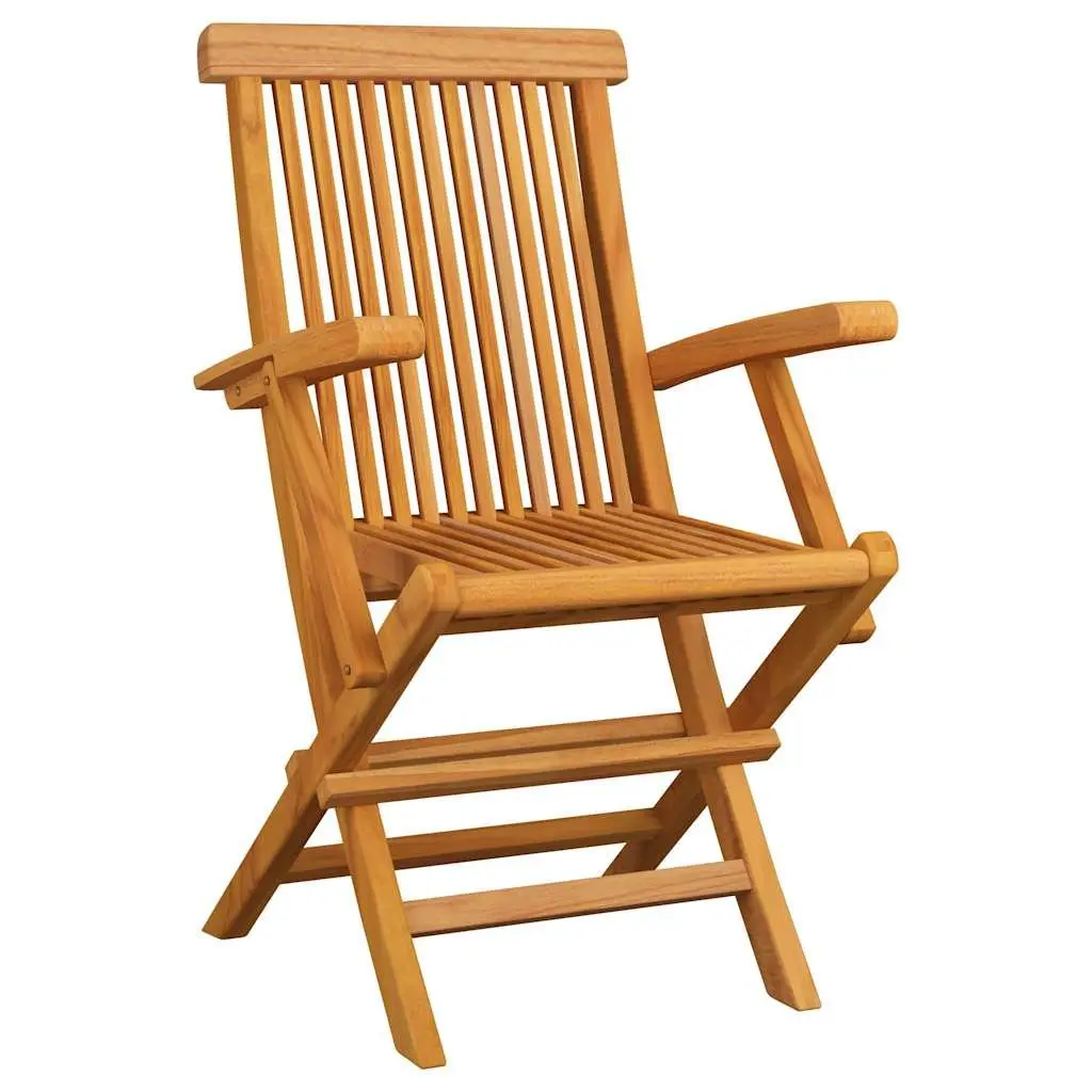 Outdoor Folding Garden Chairs 4pc Set Teak Wood Patio Seating Lightweight