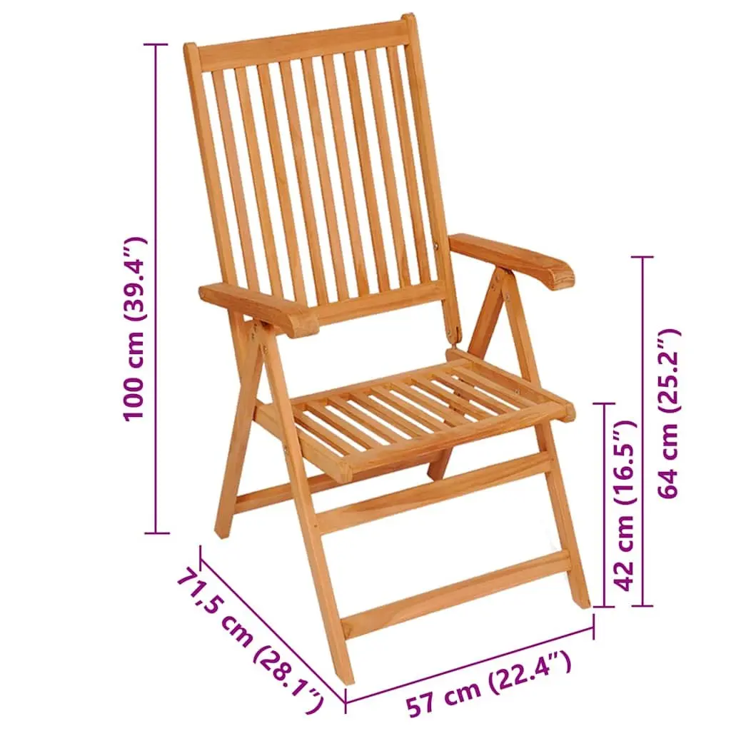 Teak Wood Garden Chair Set, 6 pcs with Cushions