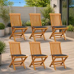 Comfort and Value: Set of 6 Folding Teak Garden Chairs