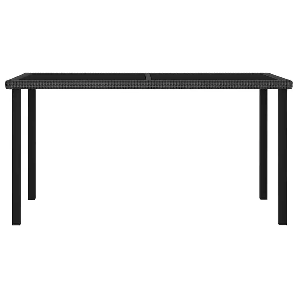 7 Piece Outdoor Dining Set Garden Patio Furniture Table Chairs Black Poly Rattan